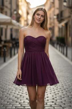 ANGELINA FACCENDA Dress Size 12 Maroon Mini Formal Evening Cocktail
